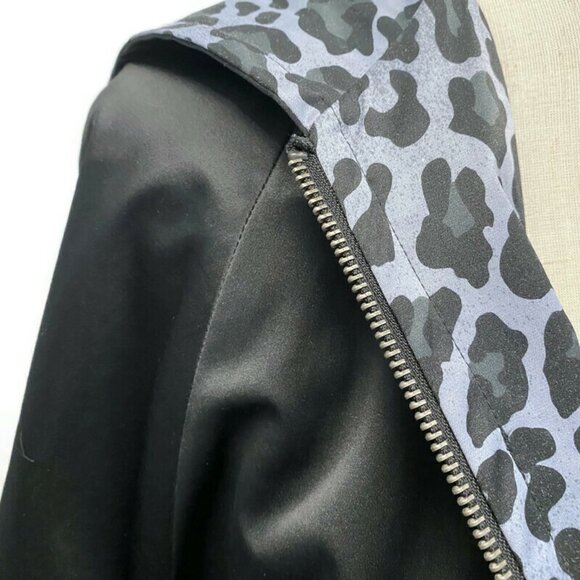 Joan Rivers Black & Gray Leopard Print Raincoat - Picture 4 of 4